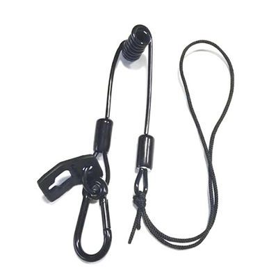 Dây buộc dây buộc an toàn xoắn ốc ngắn 3cm màu đen với móc khóa và vòng dây