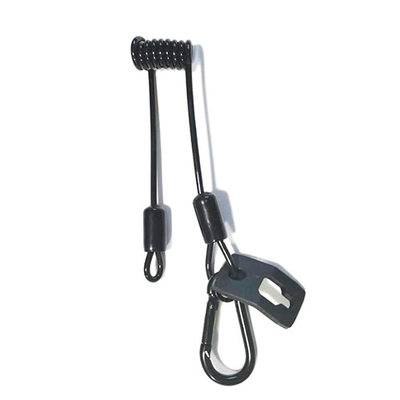 Dây buộc dây buộc an toàn xoắn ốc ngắn 3cm màu đen với móc khóa và vòng dây