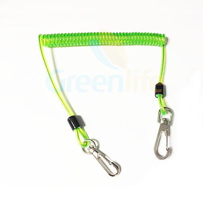 Công cụ an toàn cuộn dây nhựa trong suốt màu xanh lá cây cuộn dây với dây bên trong