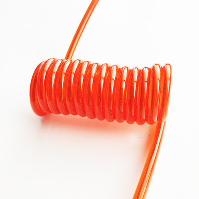 Đảm bảo dây thép cuộn dây xuân dây chuyền màu cam rõ ràng nhựa PU phủ