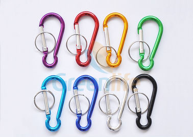 Màu nhôm quảng cáo Snap Hook Carabiner hình bầu với vòng chia