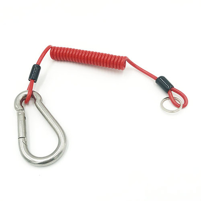 Stainless Wire củng cố Red Coil công cụ dây chuyền với Karabiner và Split Ring
