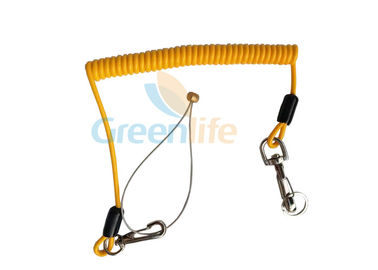 Bảo vệ mùa thu Công cụ xoắn xoắn Dây xích Bảo mật cao Snap Hook Cord Solid Yellow